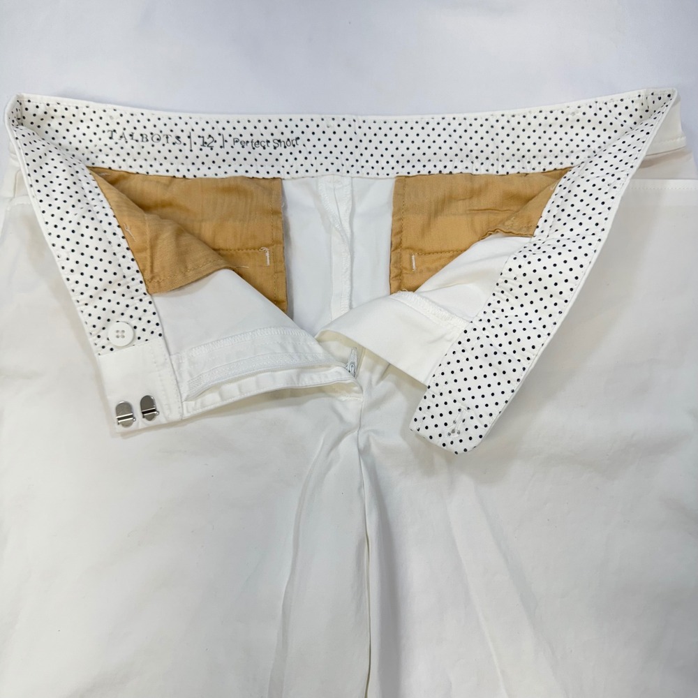 Talbots Perfect Short Women Size 12 White Cotton Blend Bermuda Shorts - Picture 2 of 8